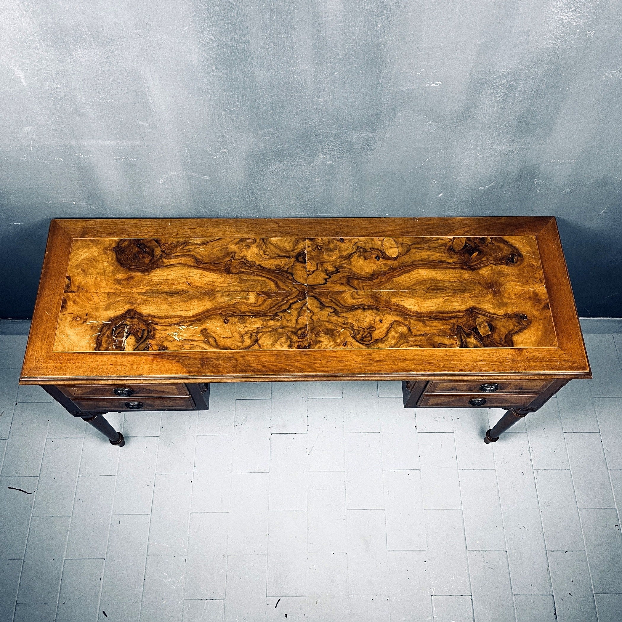 Vintage wood sideboard Italy 1950s  venetian wooden console table