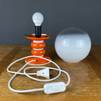 Vintage Opaline Glass Table Lamp: Italian Mid-Century Modern Lighting