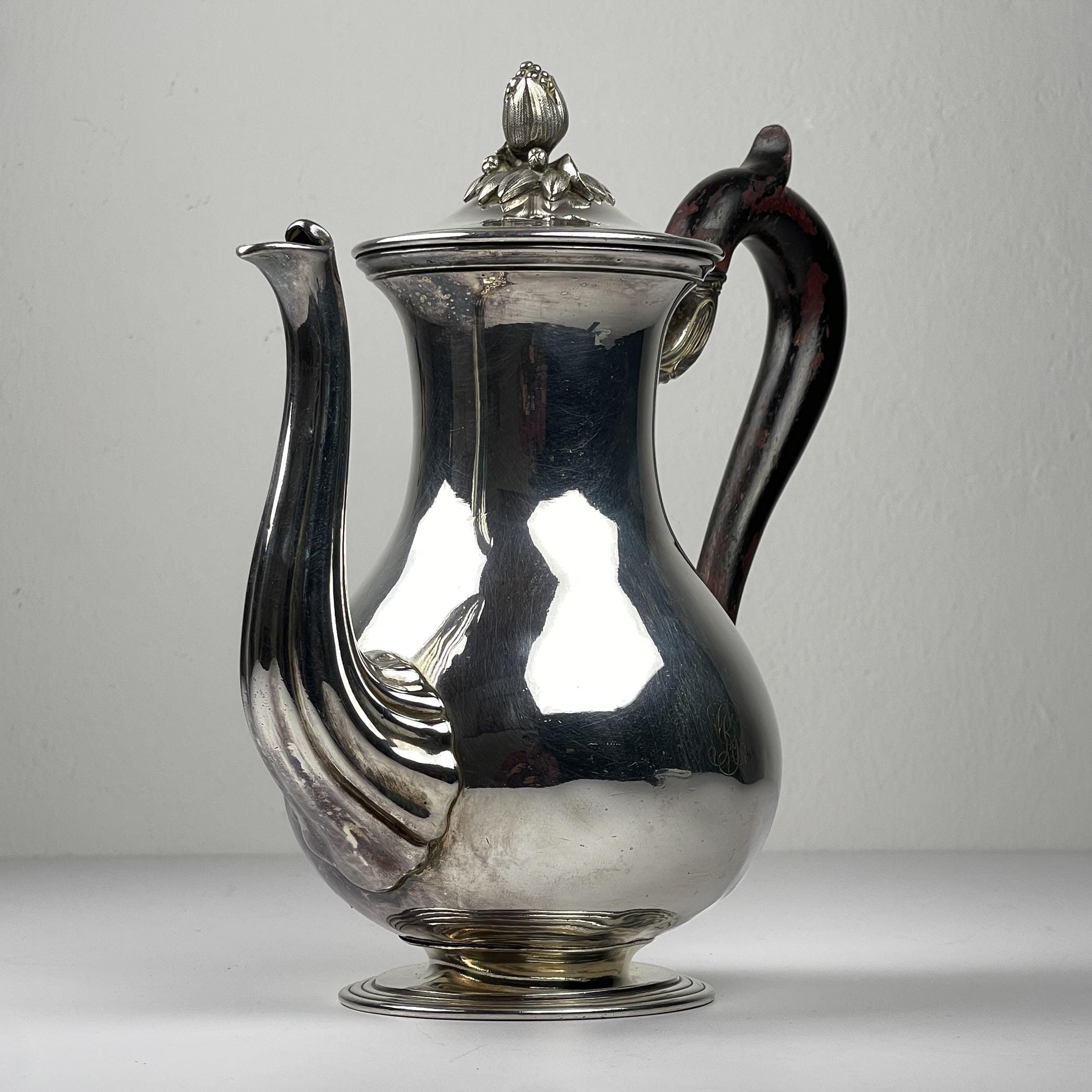 Antique silver plated coffee pot by Christofle, France, 19th century, Vintage home decor