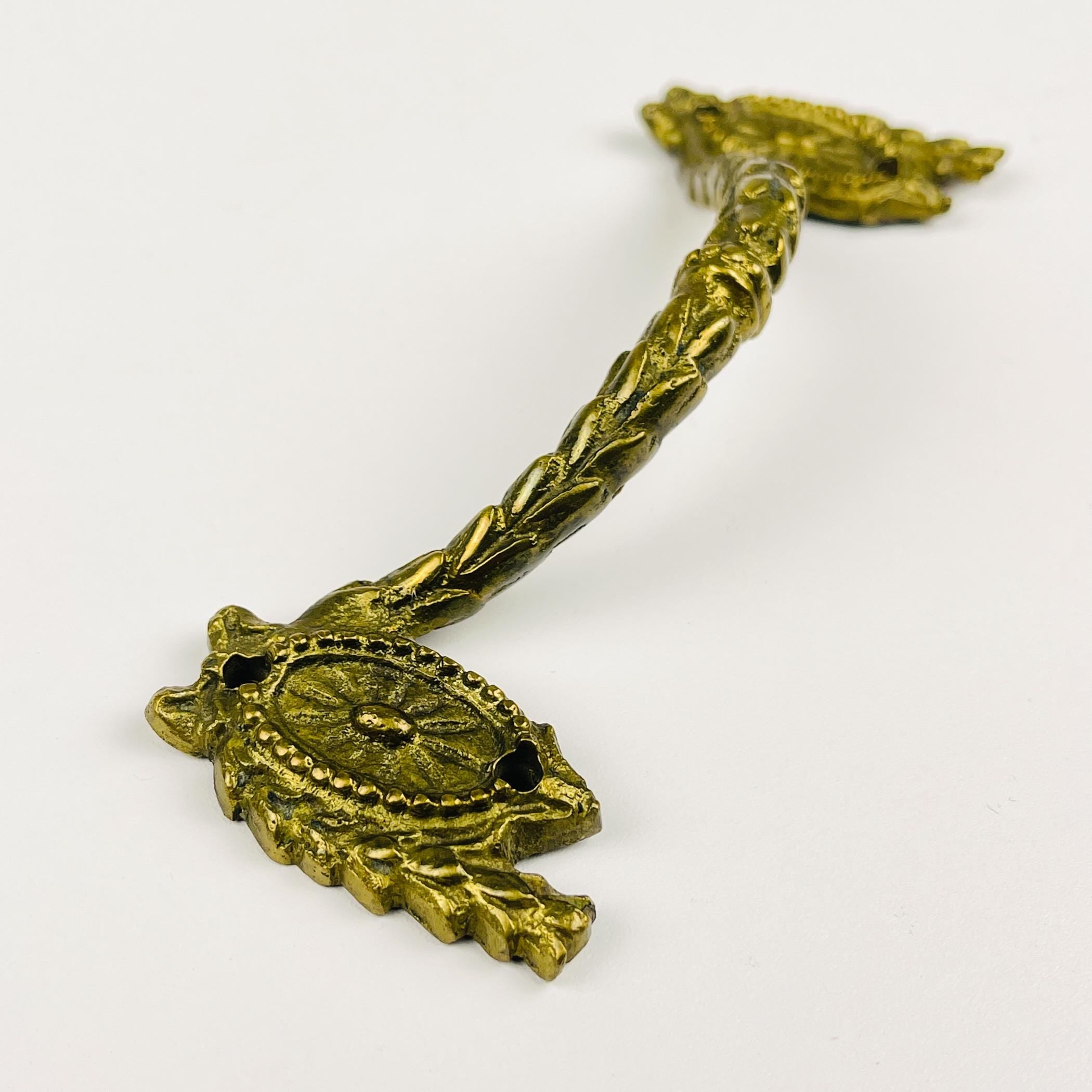 Antique bronze furniture handles, Set of 8, Italy, 1930s, Vintage home decor