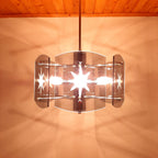 Mid-Century Modern Smoked Glass Pendant Lamp: EMI Poljcane Yugoslavia '70s