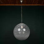 Vintage swirl murano pendant lamp, Italy 1970s