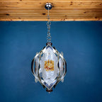 Vintage Amber Murano Glass Chandelier: Mazzega Toni Zuccheri, Italy 1970s