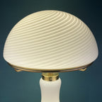 Large classic swirl Murano table lamp Mushroom Italy 1970s Mid-century italian modern