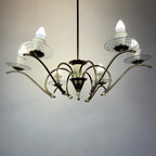 Mid-Century Fontana Arte Chandelier: Brass & Glass, Pietro Chiesa, 1940s