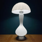 Large white Murano table lamp Mushroom Italy 1970s Mid-century italian modern