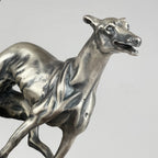 Vintage silver sculpture "Racing Greyhounds" by Angelo Schiavon, Italy 1960s