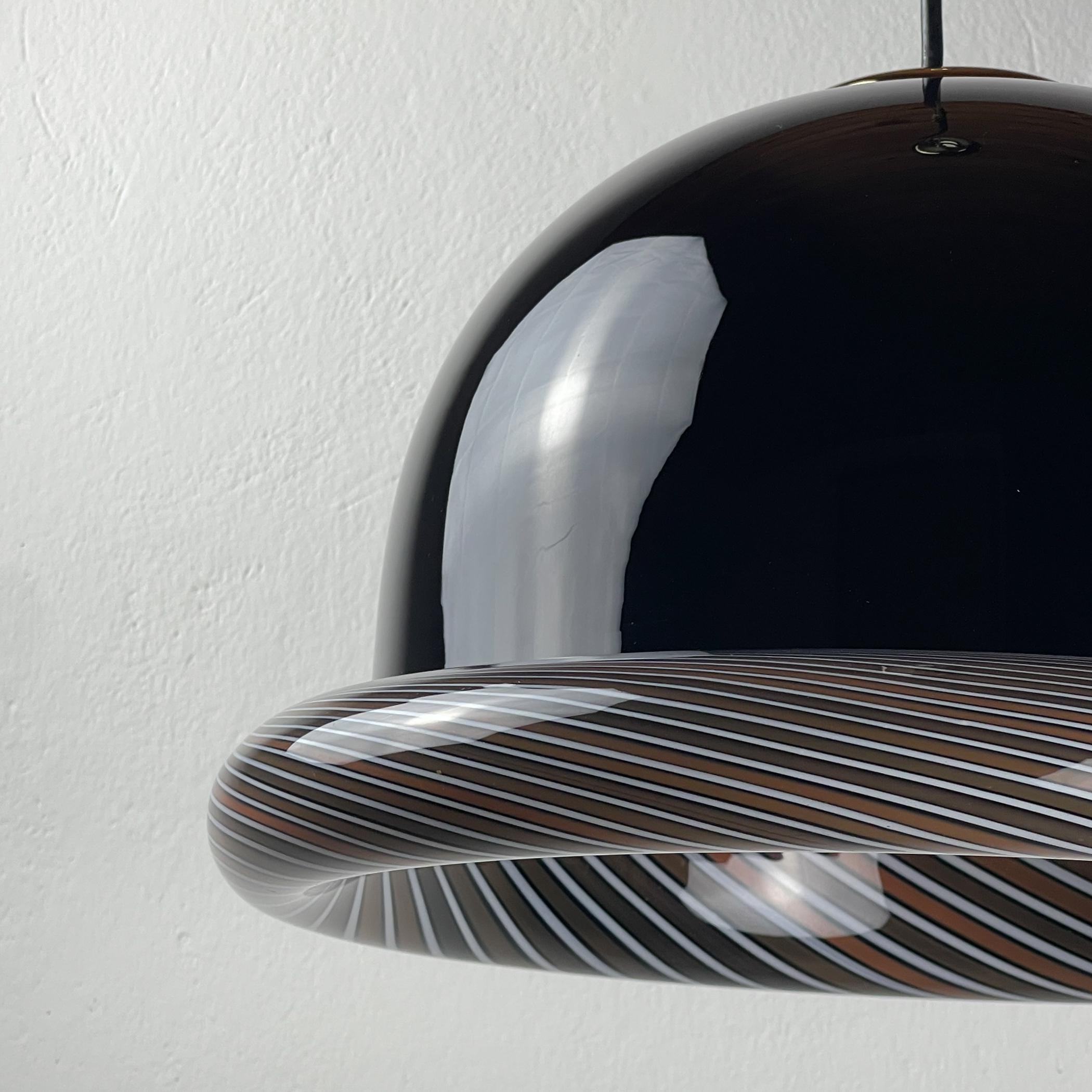 Vintage Murano black pendant lamp, Italy 1960s
