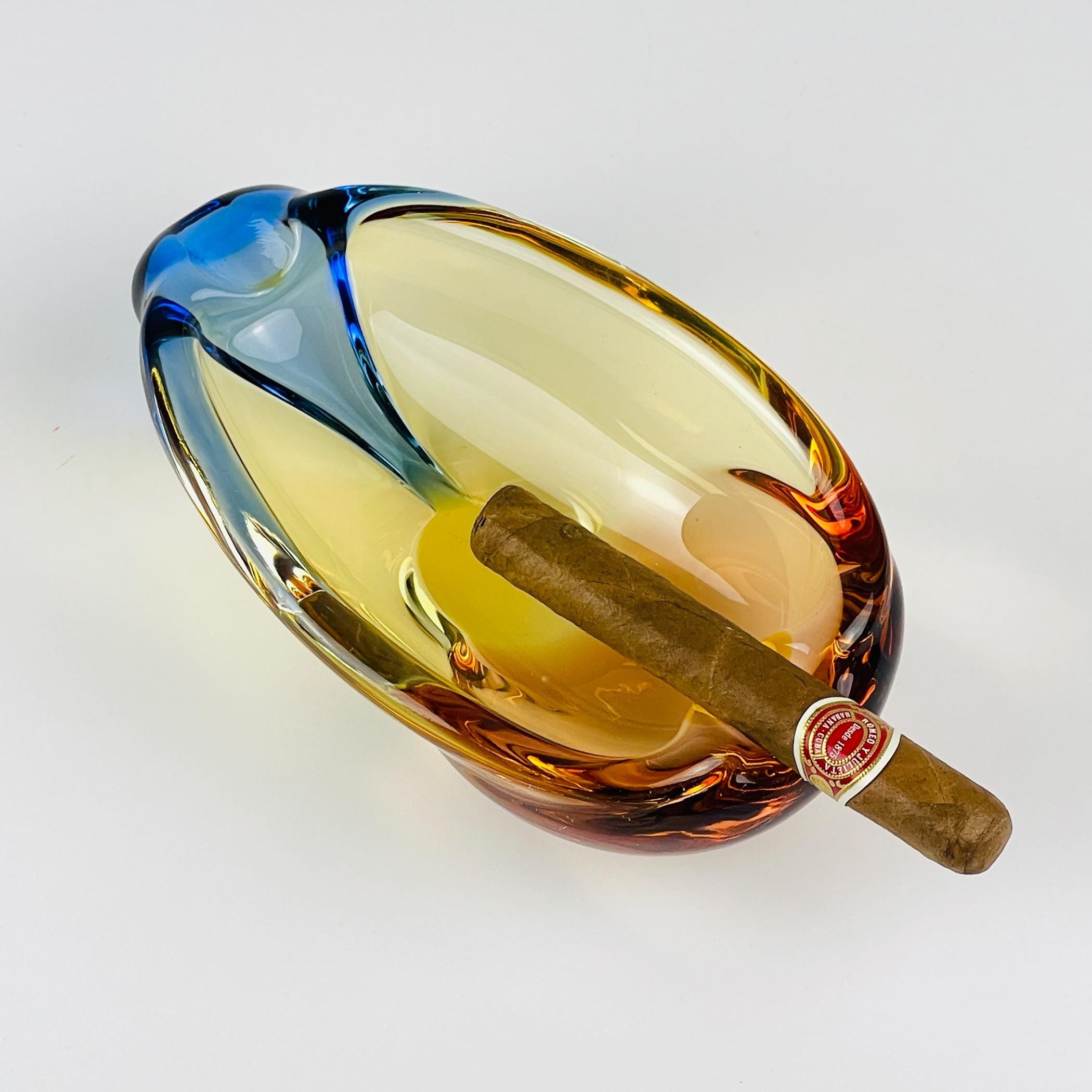 Vintage Bohemian ashtray Romana by Hana Machovska for Mstisov Glassworks, Czech, 1950-60s
