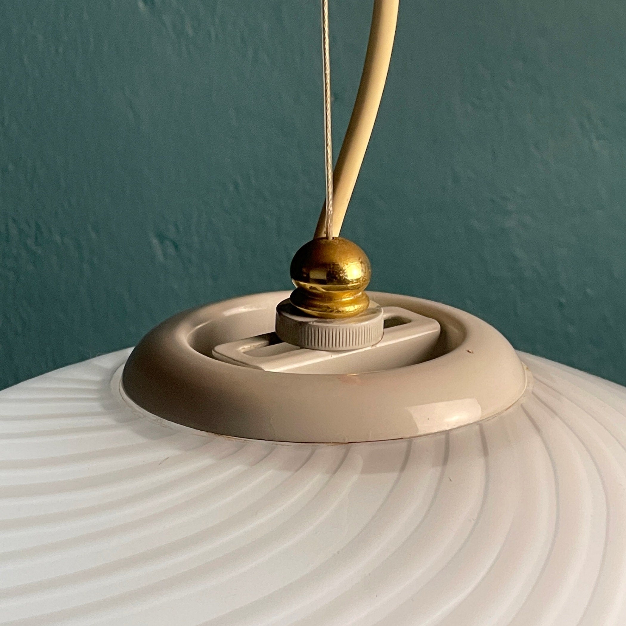 Vintage Swirl Murano Glass Pendant Lamp - 1970s Italian Lighting