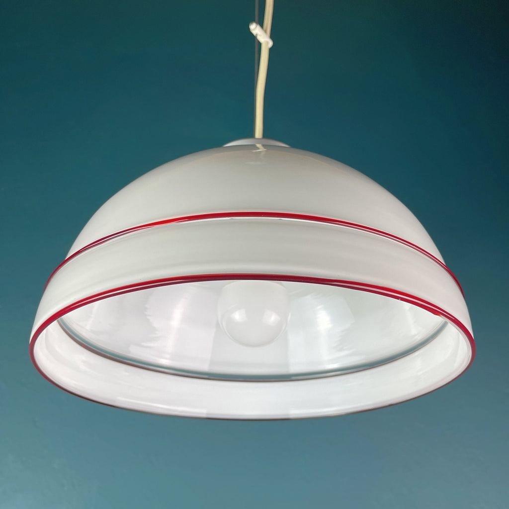 Vintage Murano Glass Pendant Lamp: 70s Italian Mid-Century Modern Lighting