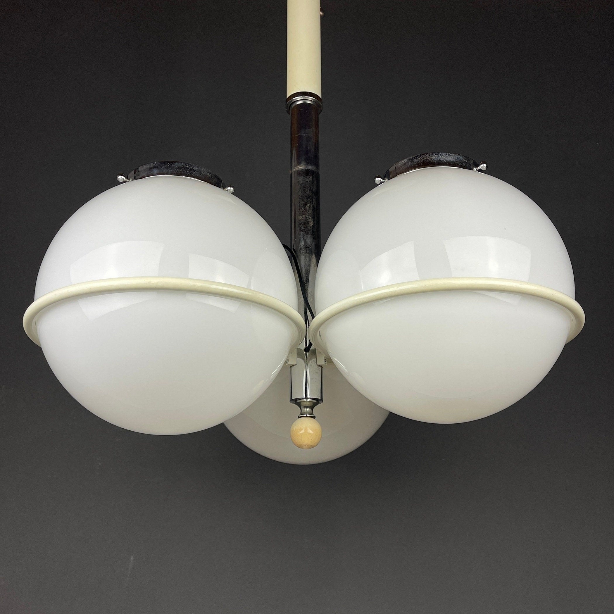 Gino Sarfatti murano glass globe chandelier Italy 1960s