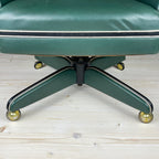 Mid-century swivel green office chair by Umberto Mascagni Italy 1950s Modernist Italian Loft Office