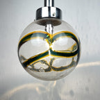 Vintage Large Swirled Murano Glass Pendant Lamp by Vistosi, Italy 1970s, Mid-century modern