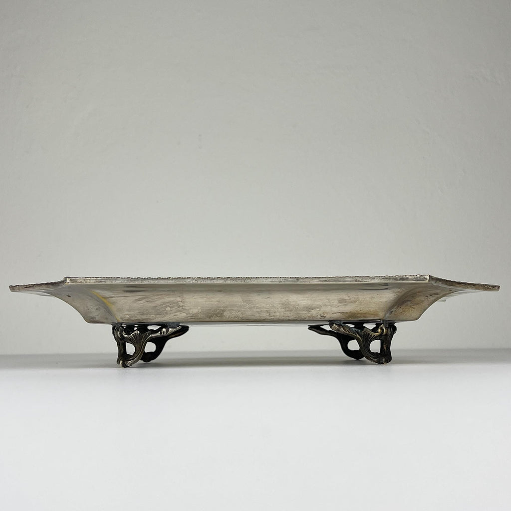 Antique silver plated tray by Queen Victoria Sheffield, England, 1900s