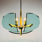 Vintage art glass pendant lamp by Fontana Arte, Italy 1950s, Art deco, MCM