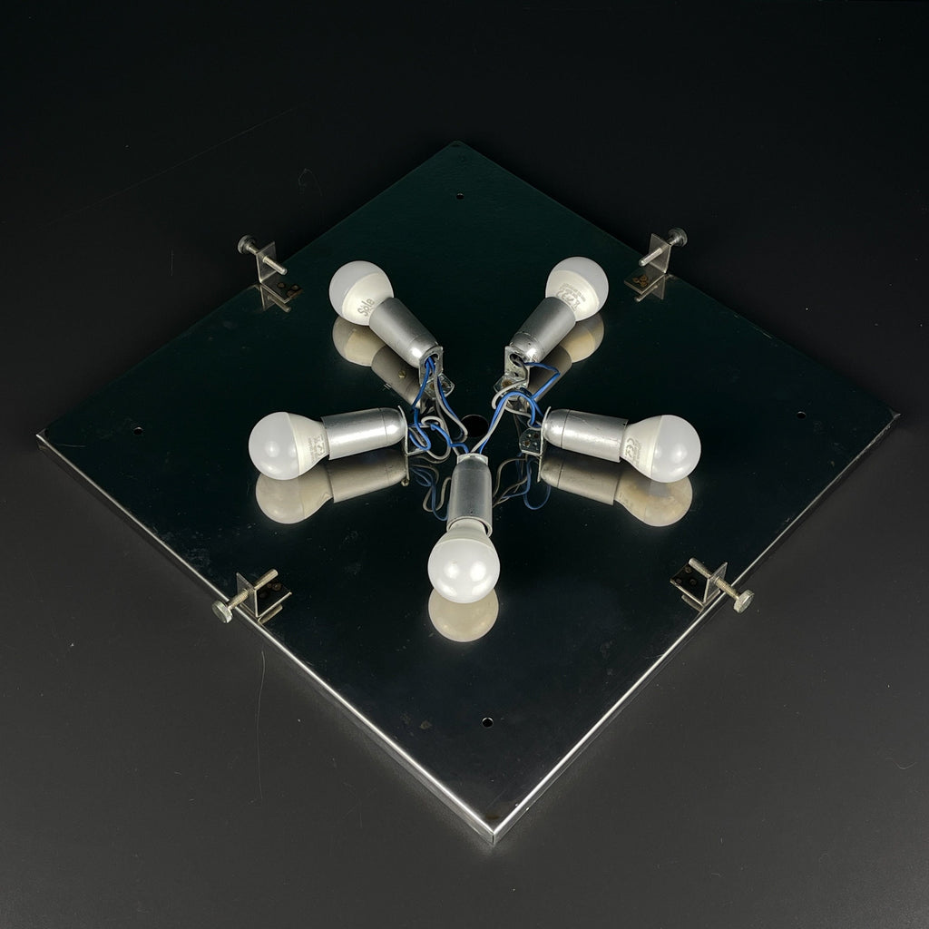 Vintage ice murano glass ceiling lamp by J.T.Kalmar, Austria, 1960s
