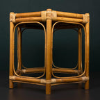 Vintage rattan coffee table, Italy 1960s