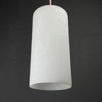 Mid-century opalin glass pendant lamp Italy 1960s Set of 2 Industrial italian lighting