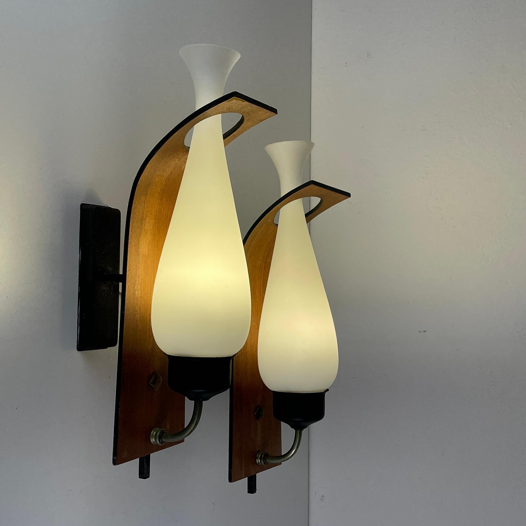 Stilnovo Wall Lamps: Mid-Century Modern Italian Sconces, 1950s, Set of 2