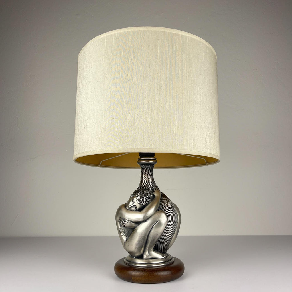 Vintage silver table lamp Man and Women by Ottaviani, Italy 1970s