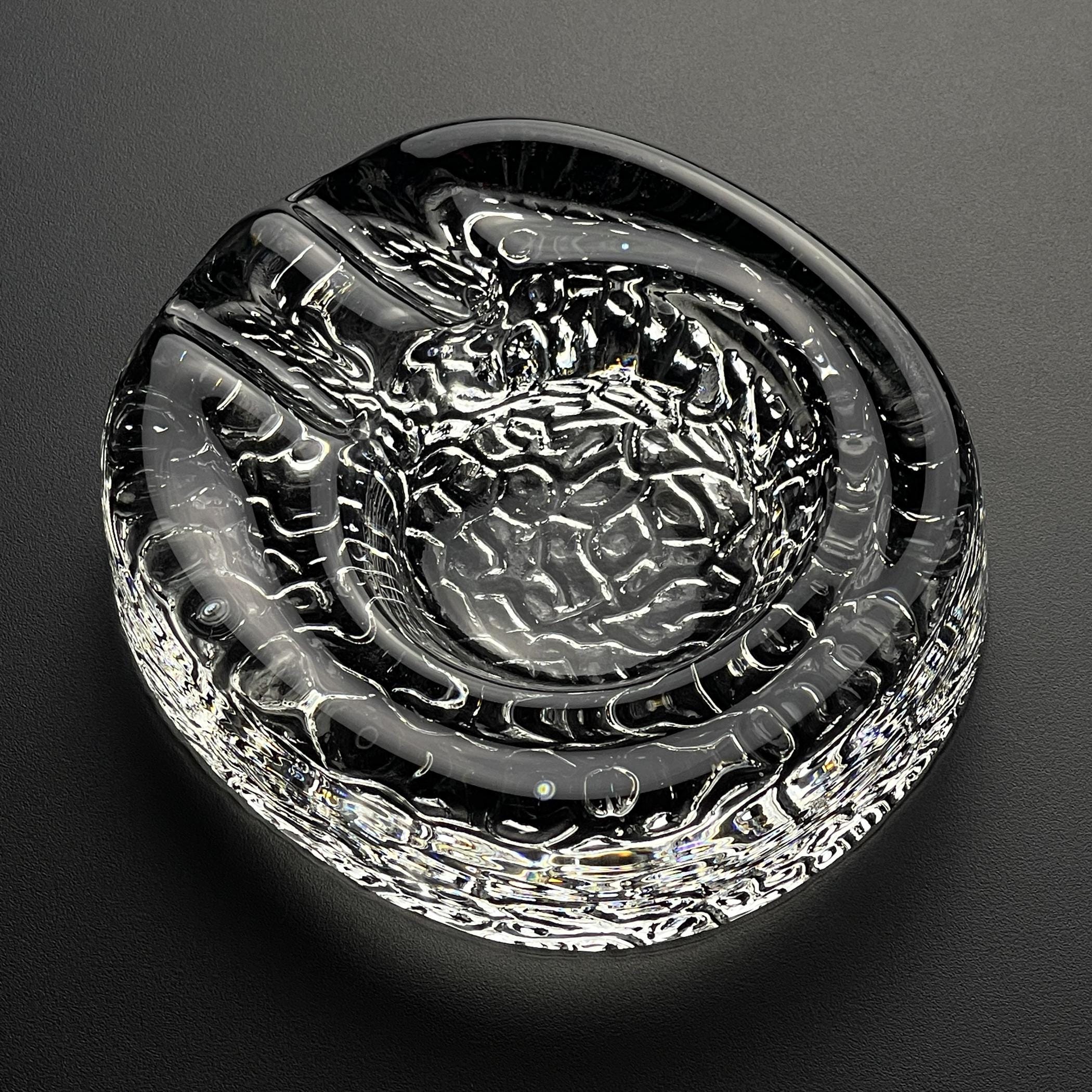 Vintage ice glass ashtray by Kosta Boda, Sweden, 1970s, Vintage Home Decor