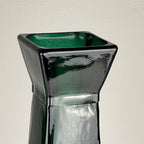 Vintage green bottle glass vase, Italy, 1980s
