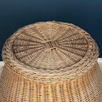 Vintage laundry basket wicker weaving Yugoslavia 1970s