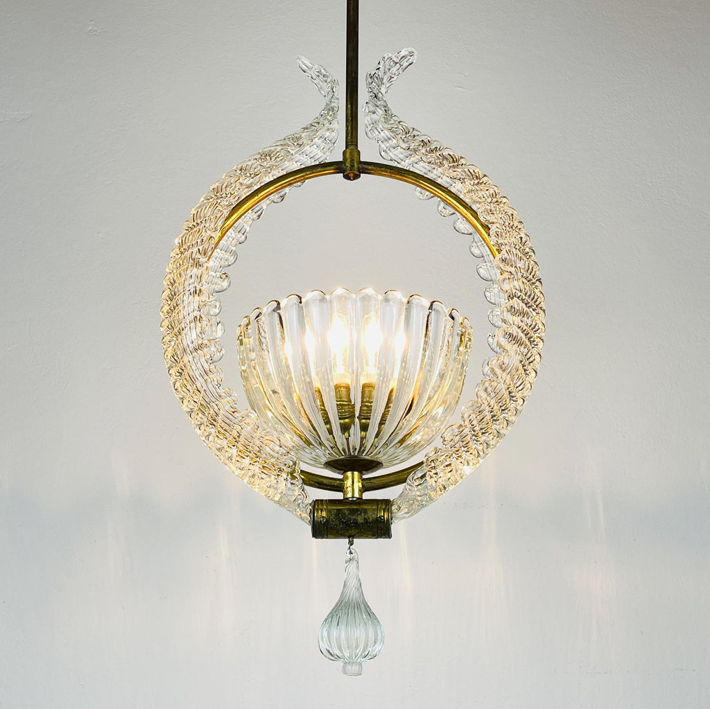 Murano chandelier by Ercole Barovier Barovier & Toso, Italy 1930s