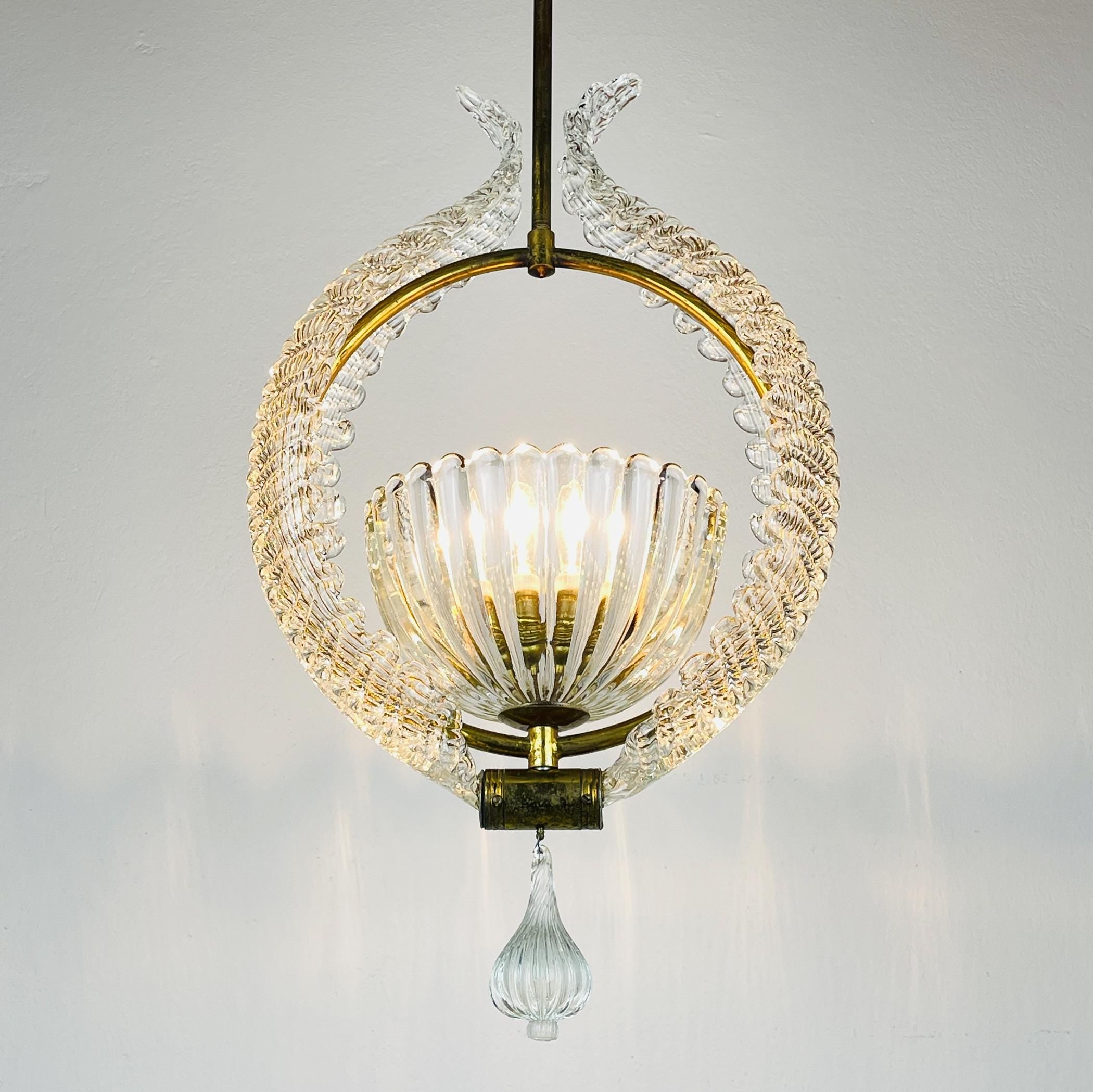 Murano chandelier by Ercole Barovier Barovier & Toso, Italy 1930s