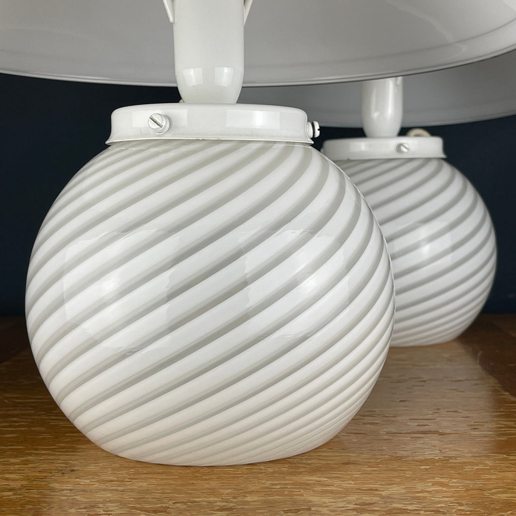 Murano Mushroom Table Lamps: Italian Modern Retro Decor, 1970s, Set of 2