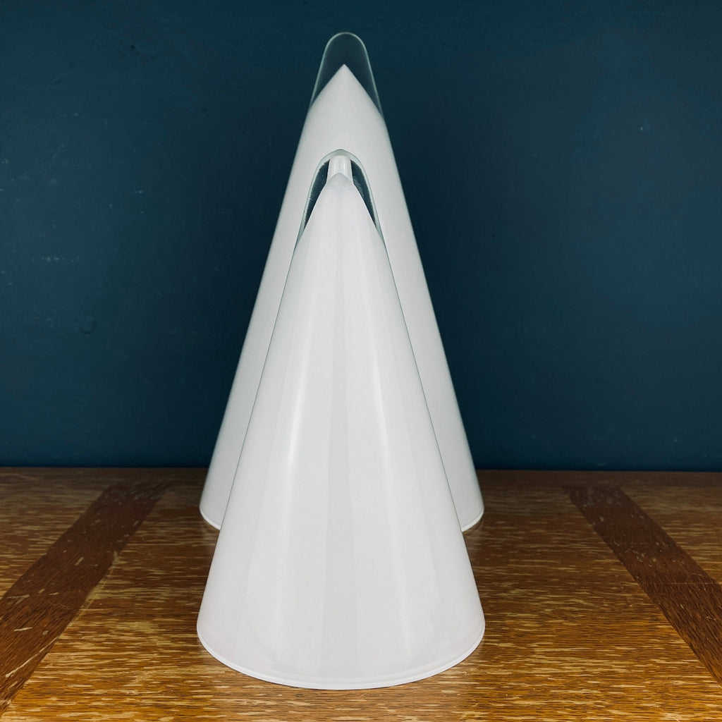 Pair of murano table lamps Cone Italy 1970s Italian Modern Mid-century home decor