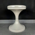 Vintage White Plastic Mushroom Stool - Mid-Century Modern Meblo Yugoslavia