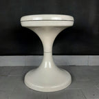 Vintage White Plastic Mushroom Stool - Mid-Century Modern Meblo Yugoslavia