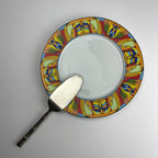 Vintage silver plated cake spatula with a bamboo-shaped handle, Italy 1950s
