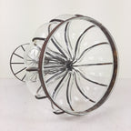 Vintage Glass Metal Vase 1970s Yugoslavia Handmade Patina Fruit Vase