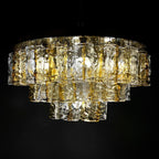 Murano chandelier by Mazzega Italy 1960s Mid-century modern italian lighting 36 murano glass plates