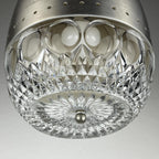 Mid-century glass pendant lamp Italy 1960s Vintage Italian lighting Space Age