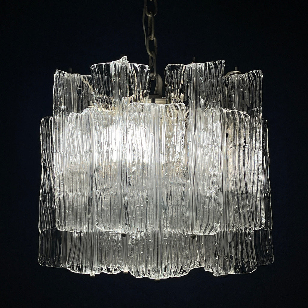 Mid-century murano glass chandelier Eliche by Venini Italy 1960s