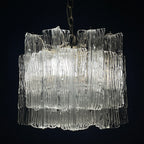 Mid-century murano glass chandelier Eliche by Venini Italy 1960s