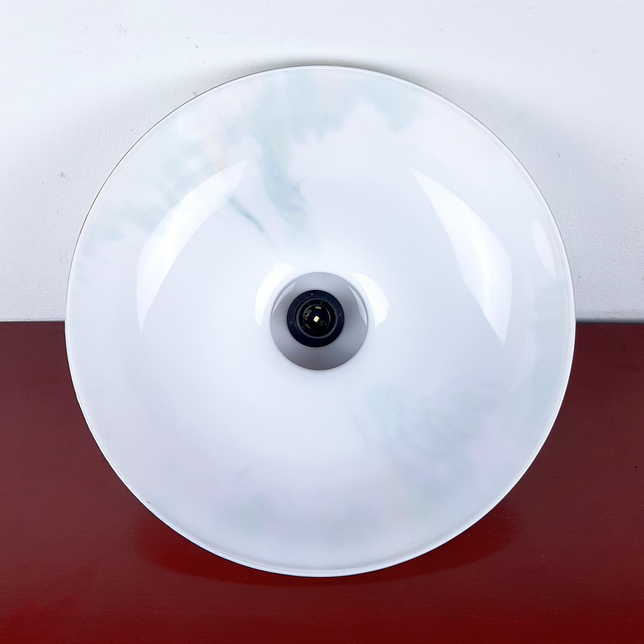 White Glass Pendant Lamp, Yugoslavia 1970s