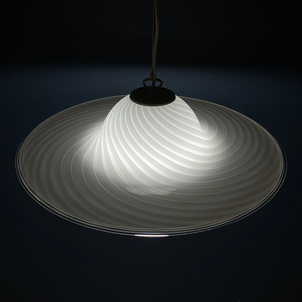 Swirl Murano Glass Pendant Lamp: Mid-Century Italian Lighting