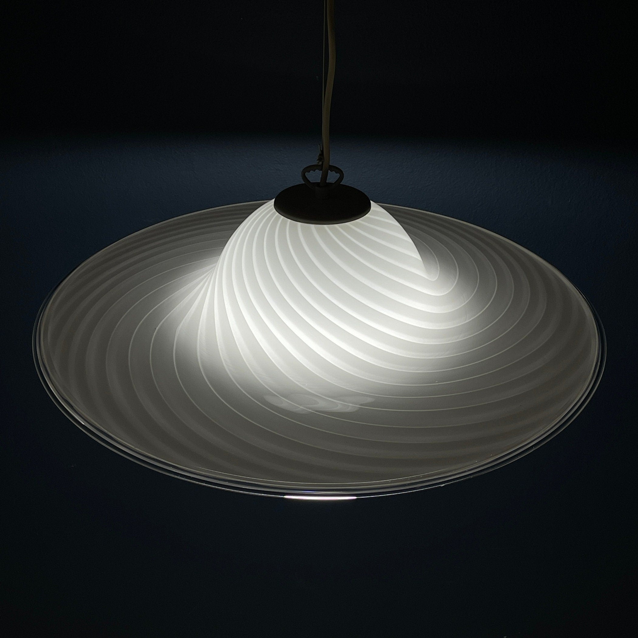 Swirl Murano Glass Pendant Lamp: Mid-Century Italian Lighting