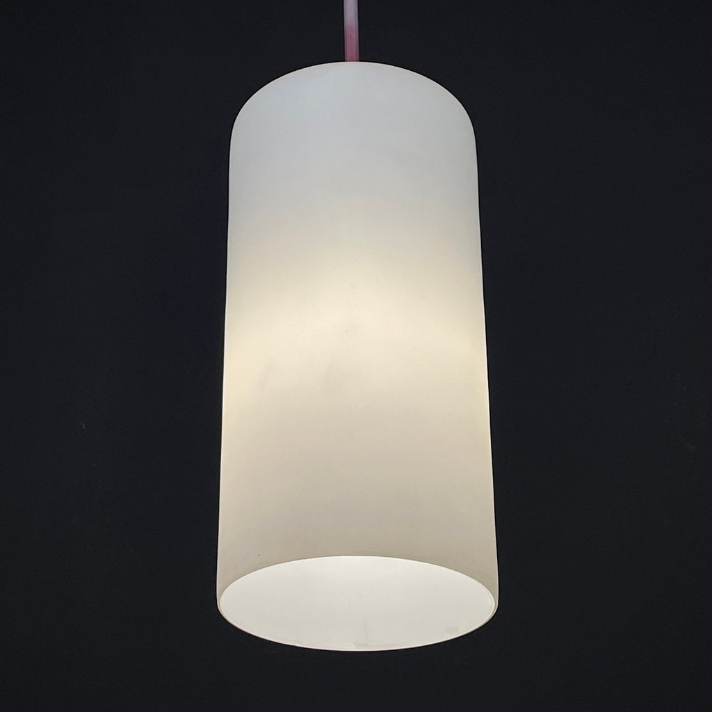 Mid-century opalin glass pendant lamp Italy 1960s Set of 2 Industrial italian lighting