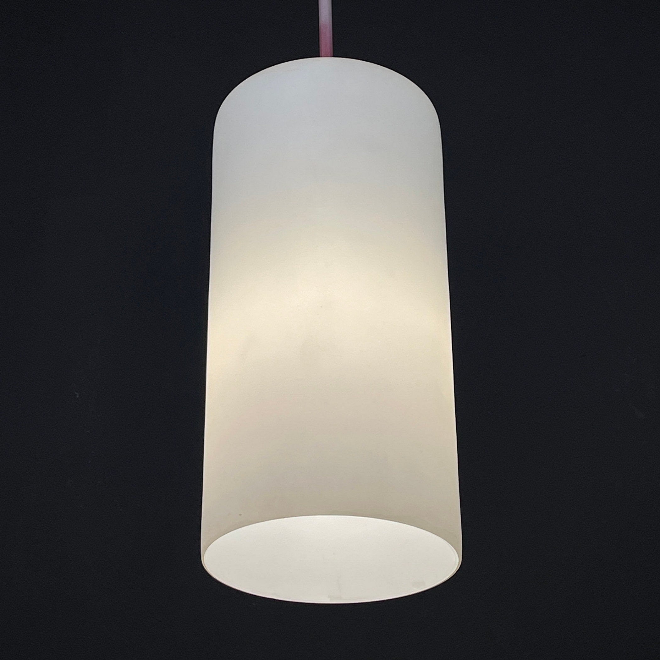 Mid-century opalin glass pendant lamp Italy 1960s Set of 2 Industrial italian lighting