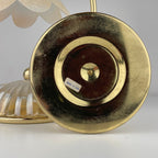 Pair of vintage night table lamp Italy 1970s Retro table lamps white and brass