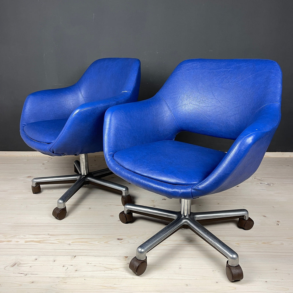 Mid-century office desk chairs Stol Kamnik Yugoslavia 1980s Set of 2