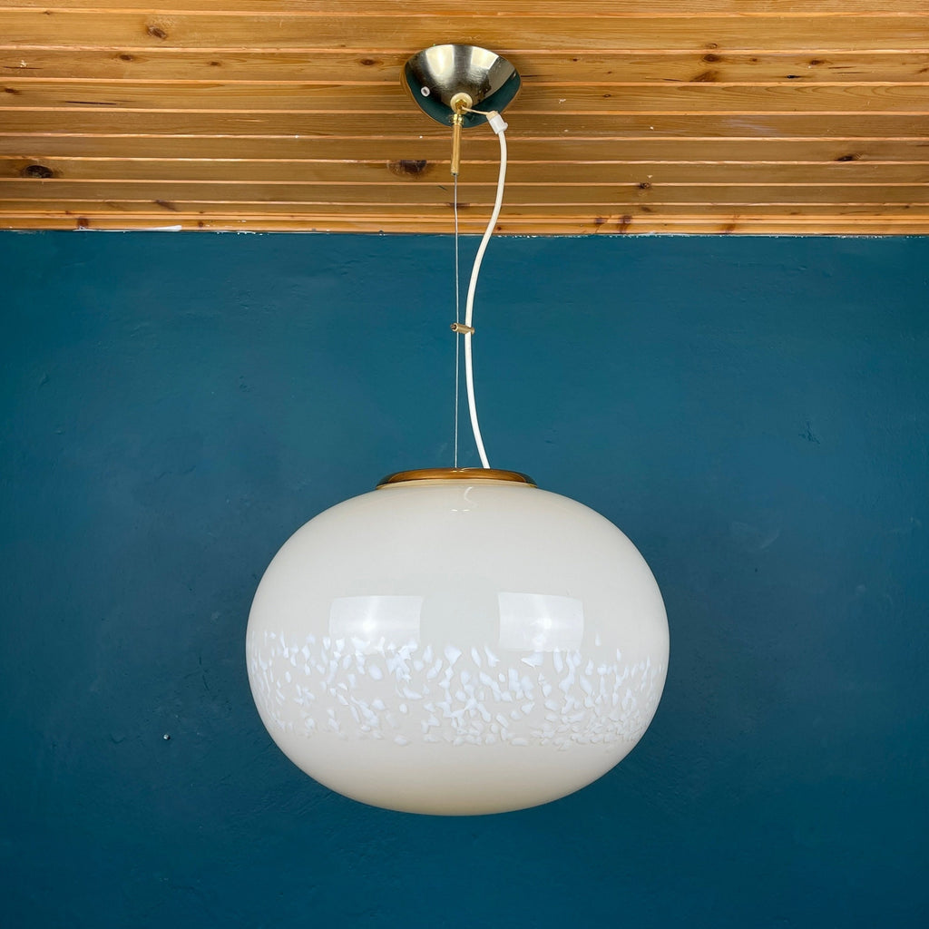 Classic beige murano pendant lamp Vetri Murano Italy 1970s Italian mid-century modern lighting
