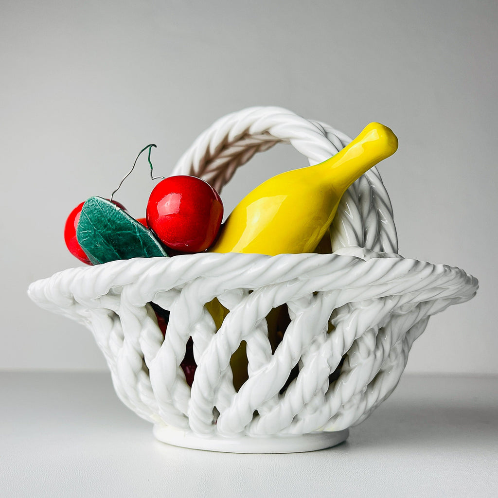 Vintage Italian Ceramic Fruit Basket, Mid 20th Century