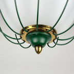 Chandelier by Angelo Lelii for Arredoluce, Italy 1958, Opaline glass and brass